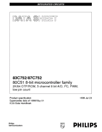 Datasheet S83C752-6A28 manufacturer Philips